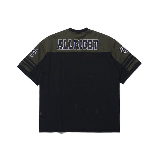 ALLRIGHT 24 Globe Mesh Rugby Jersey (Black/Olive)