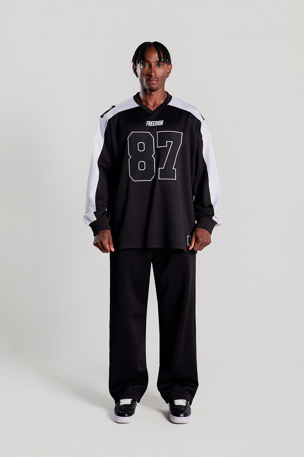 Long Sleeve Rugby Jersey (Black/White)