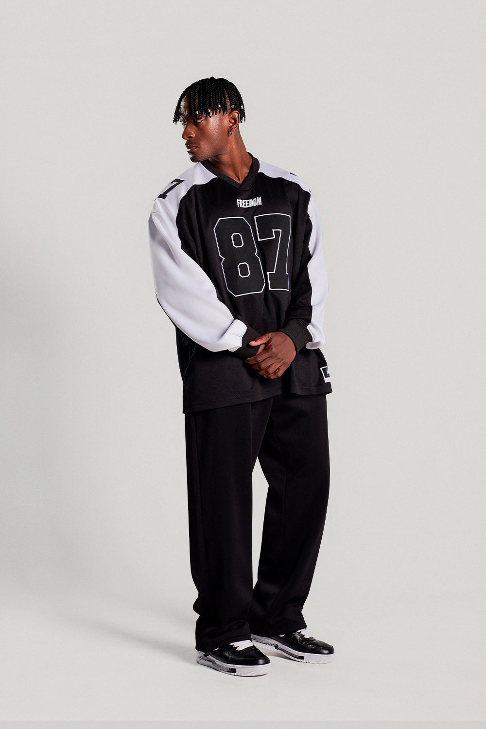 Long Sleeve Rugby Jersey (Black/White)