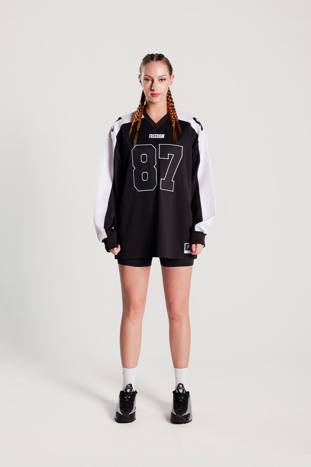 Long Sleeve Rugby Jersey (Black/White)