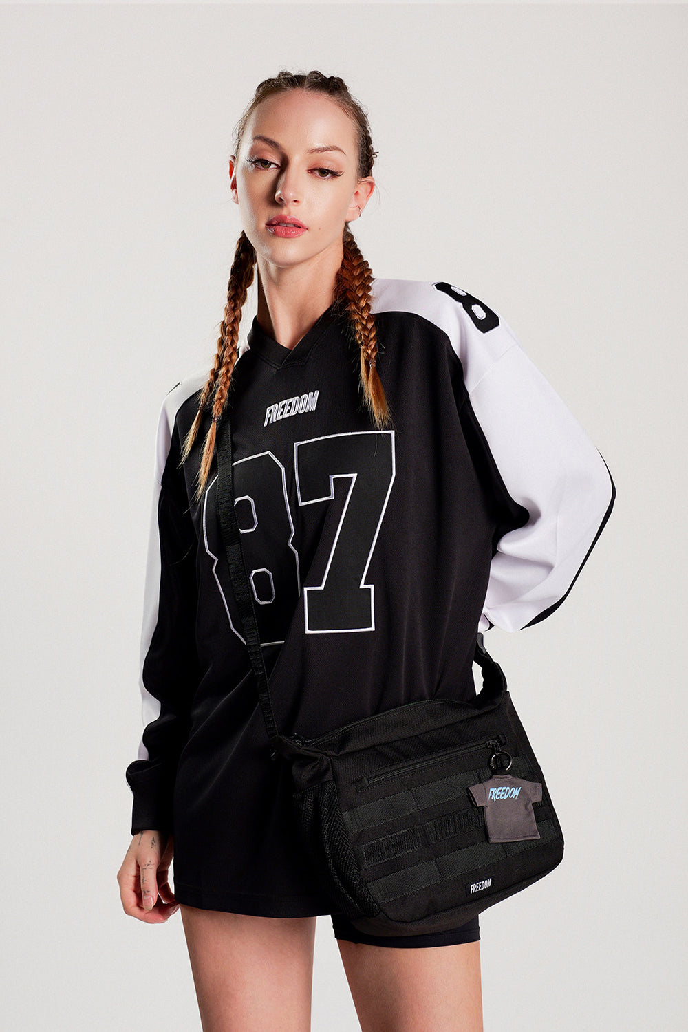 Long Sleeve Rugby Jersey (Black/White)