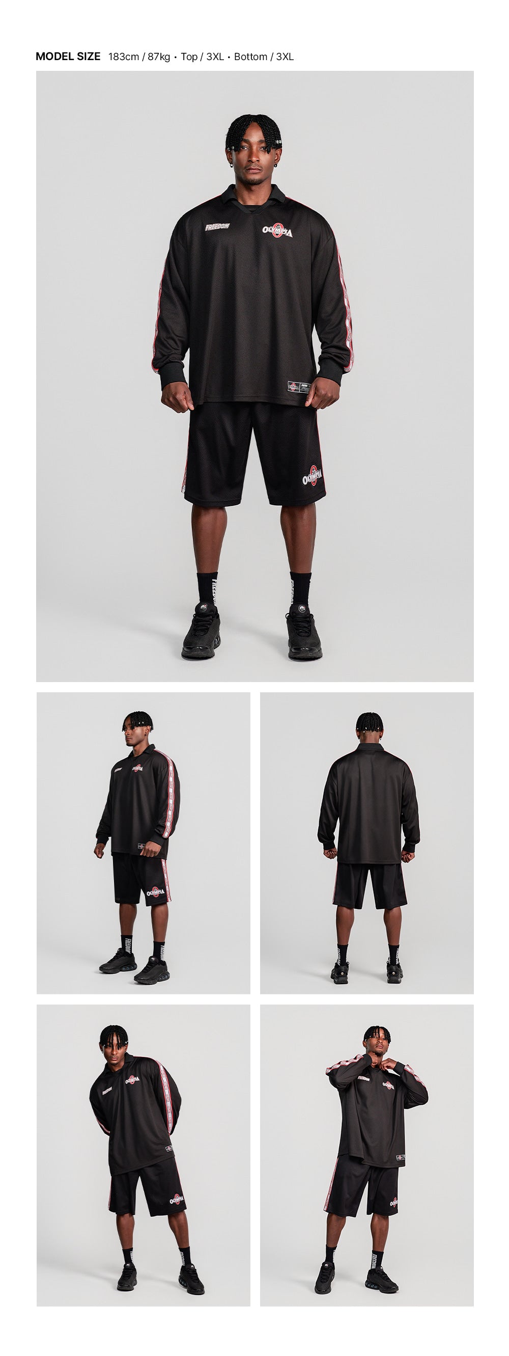 Olympia Lettering Football Long Sleeve (Black)