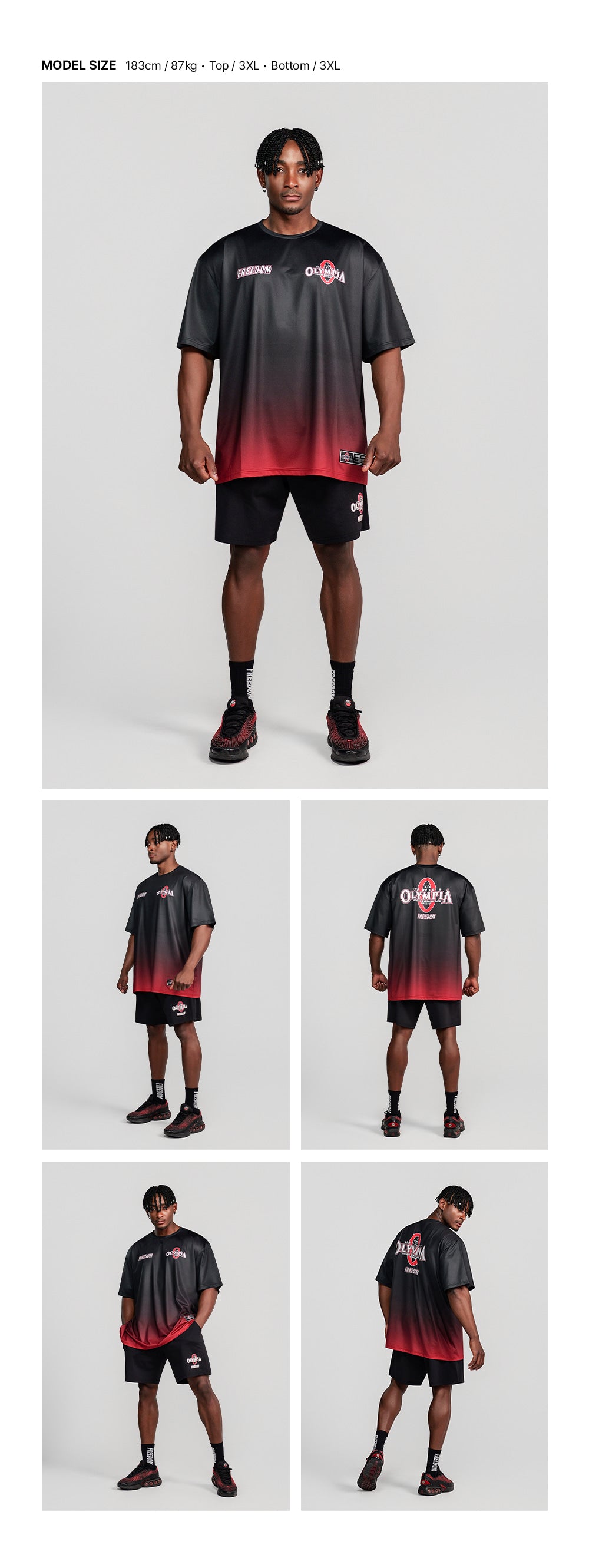 Olympia Gradient Air Short Sleeve T-Shirt (Black)