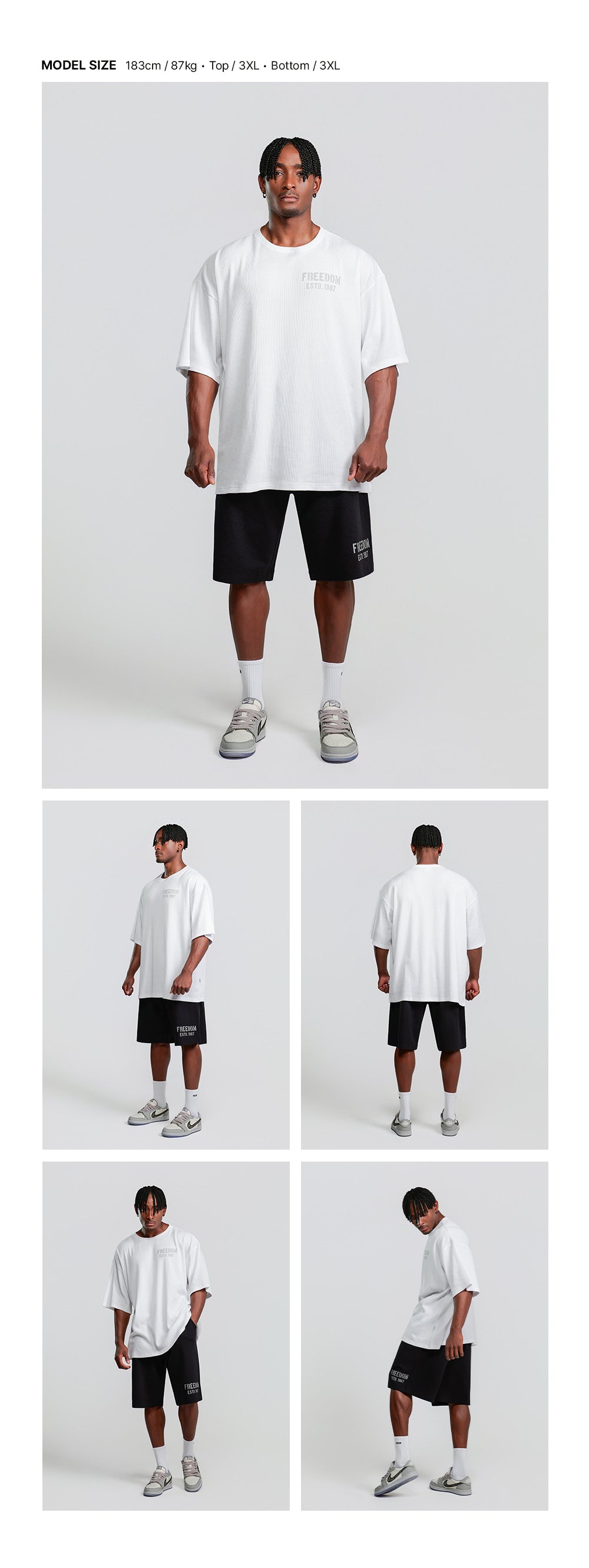 1987 Waffle Oversized T-shirt (White)