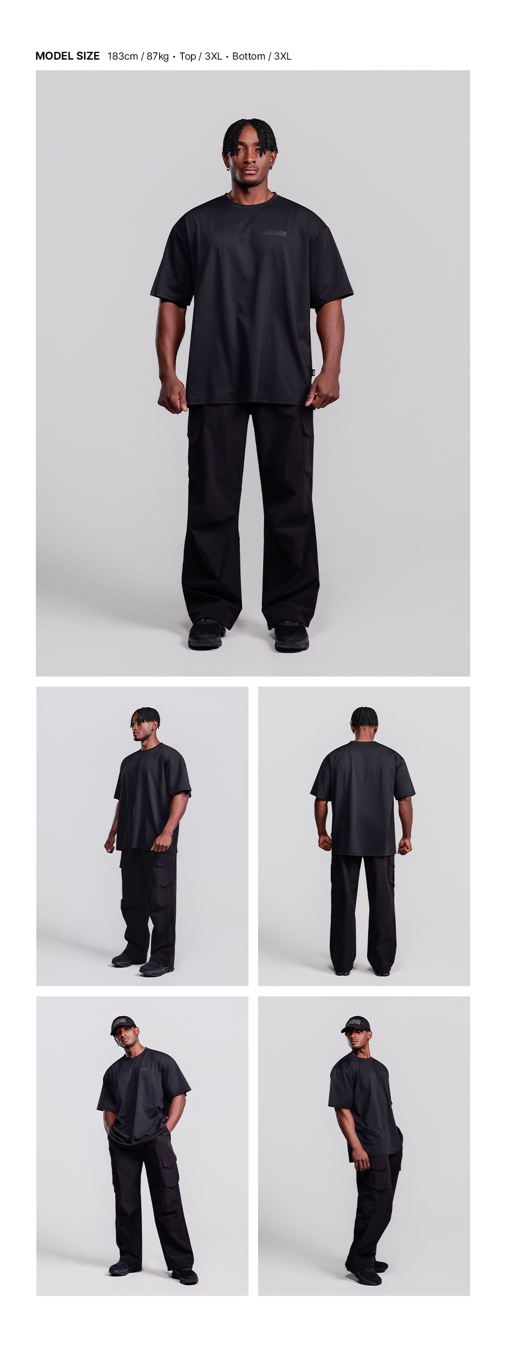 Essential Semi-Overfit T-Shirt (Black/Black)