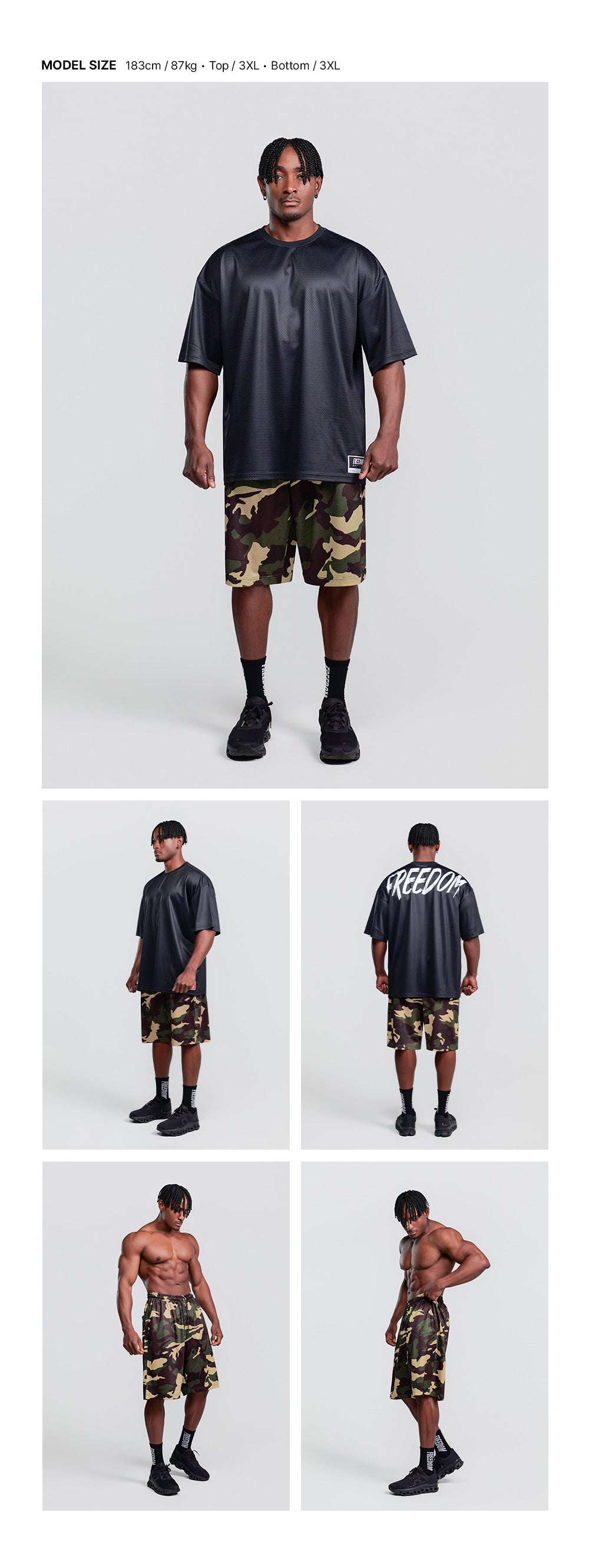 Basic Mesh Bermuda Shorts (Light Camo)