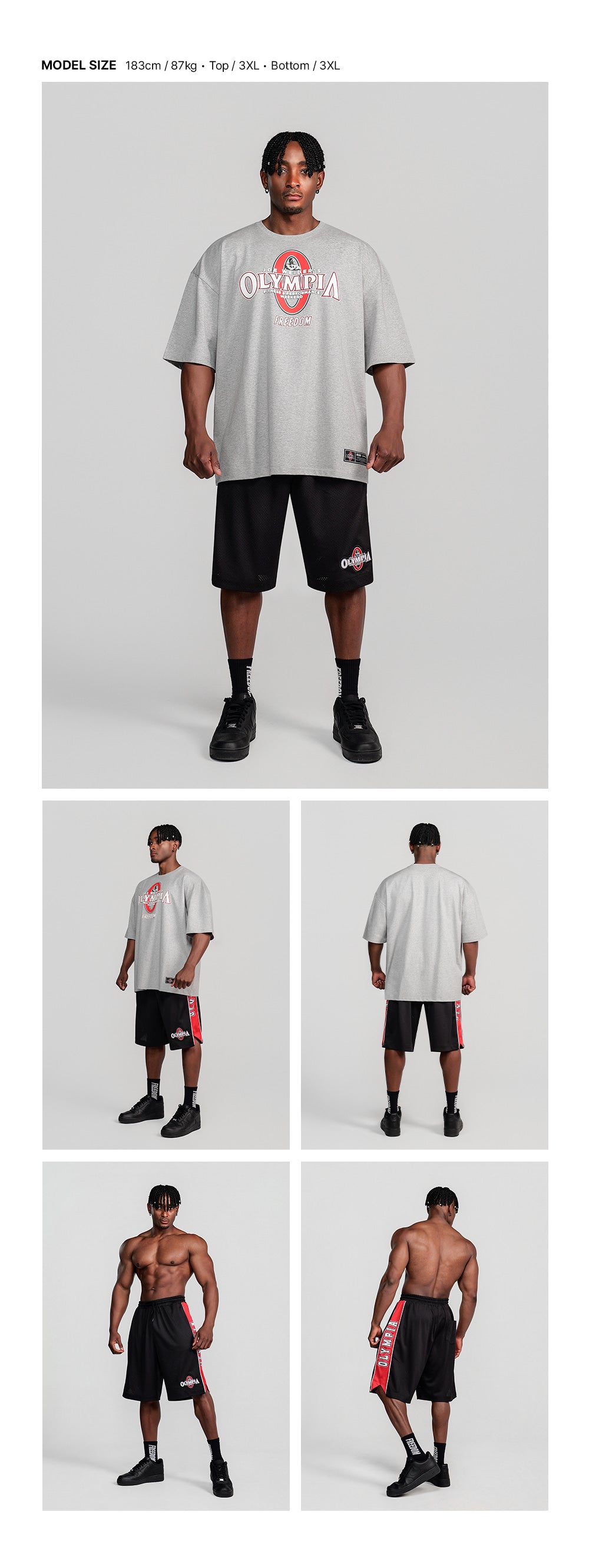 Olympia Side Panel Bermuda Shorts (Black)