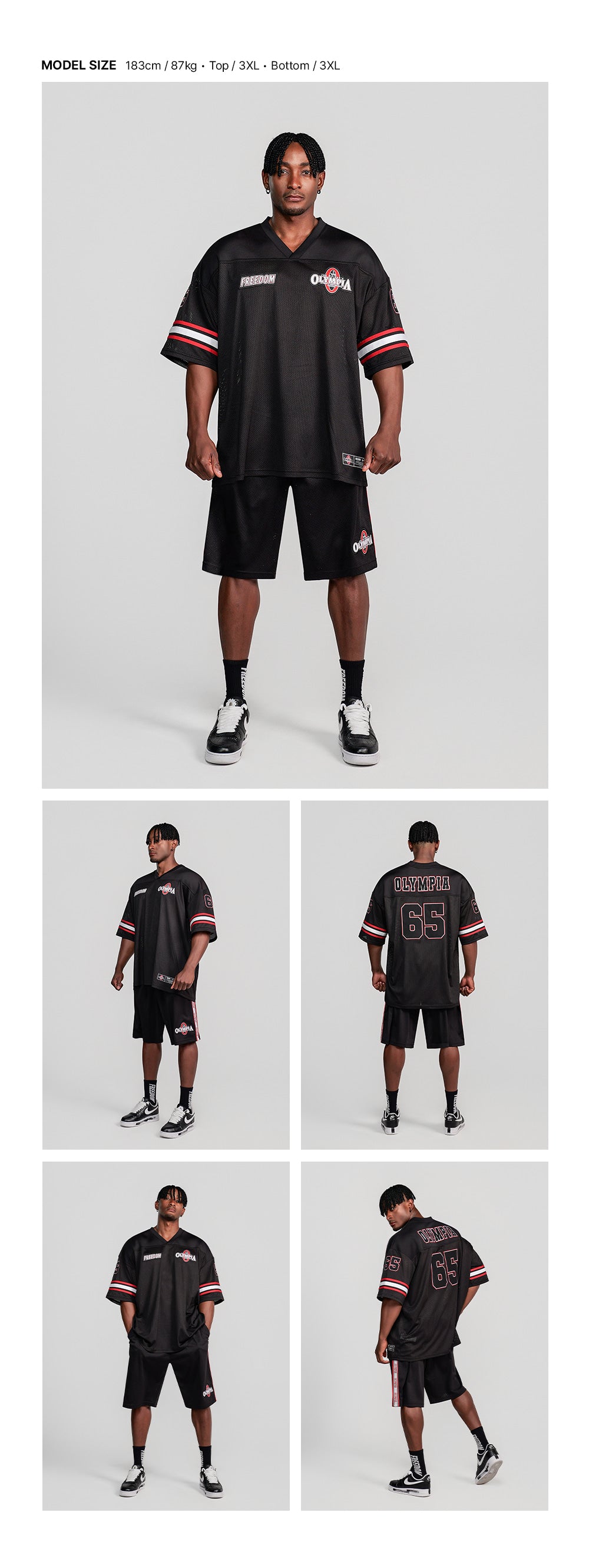 Olympia Small Logo Rugby Jersey (Black)