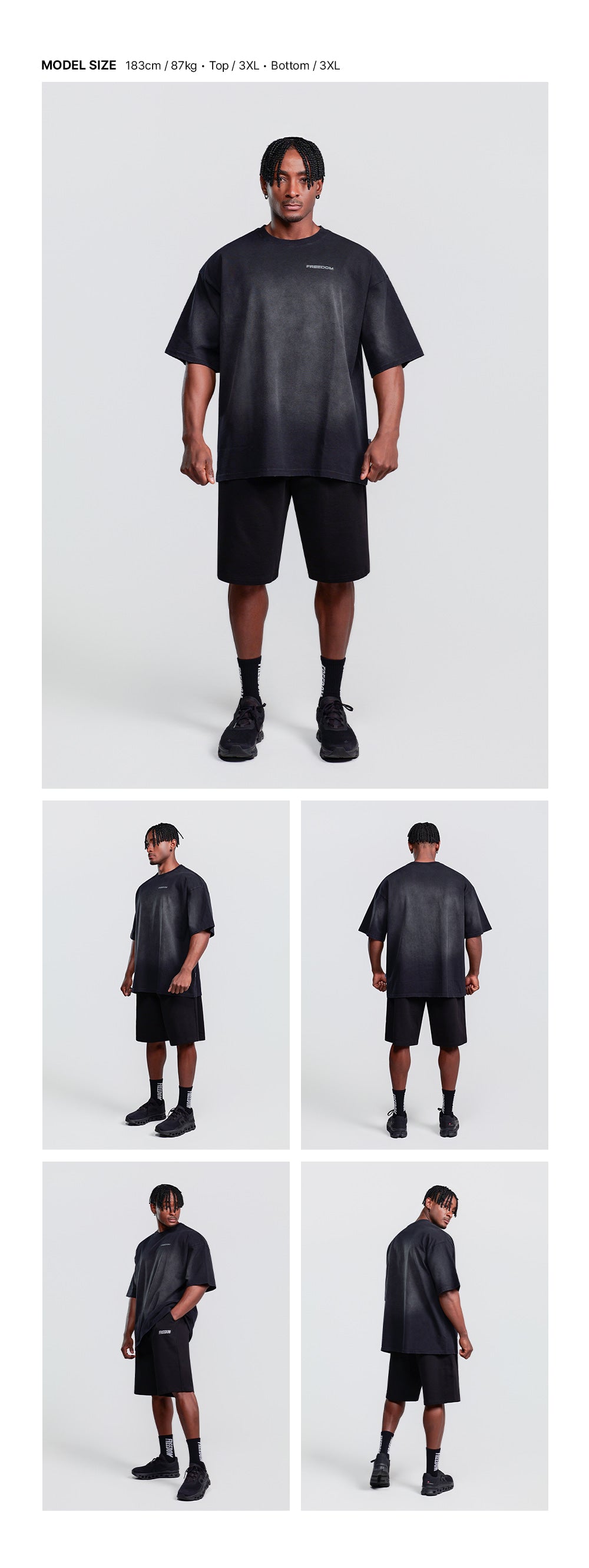 Small Logo Pigment Washed T-shirt (Black)
