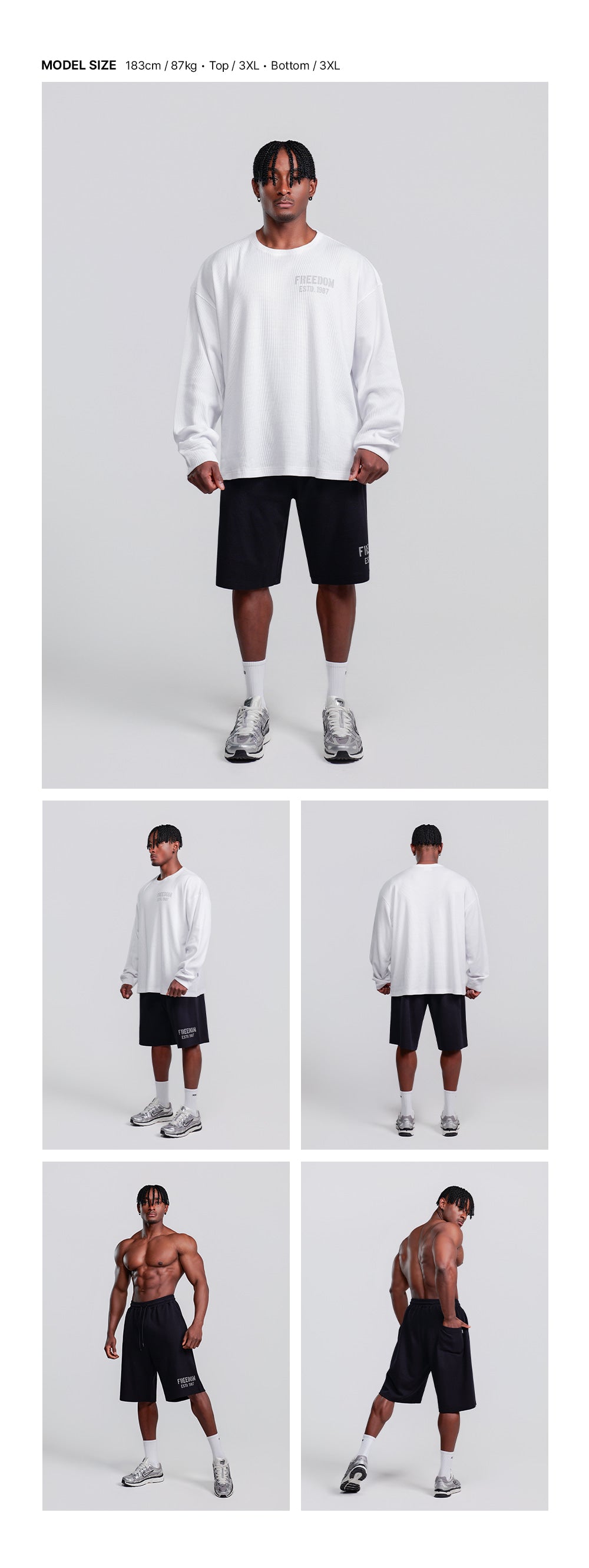 1987 Waffle Bermuda Shorts (Black)