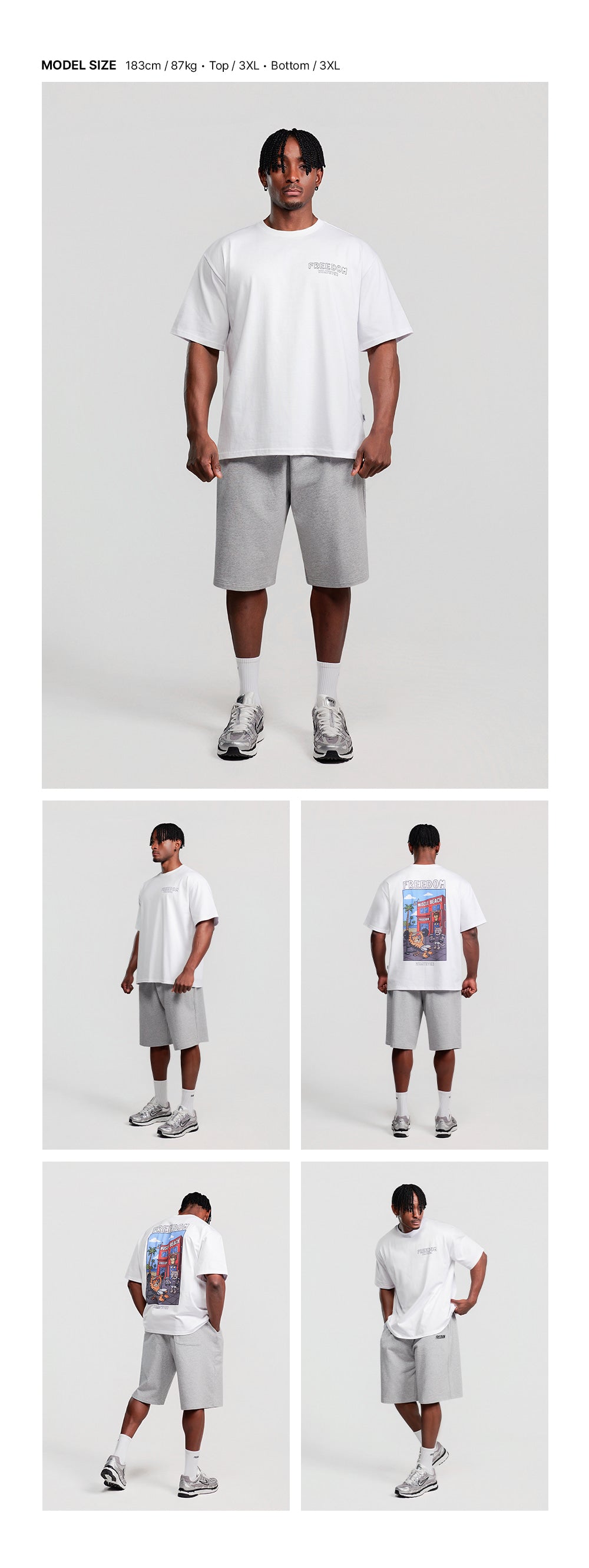 Animal Muscle Beach Graphic T-shirt (White)