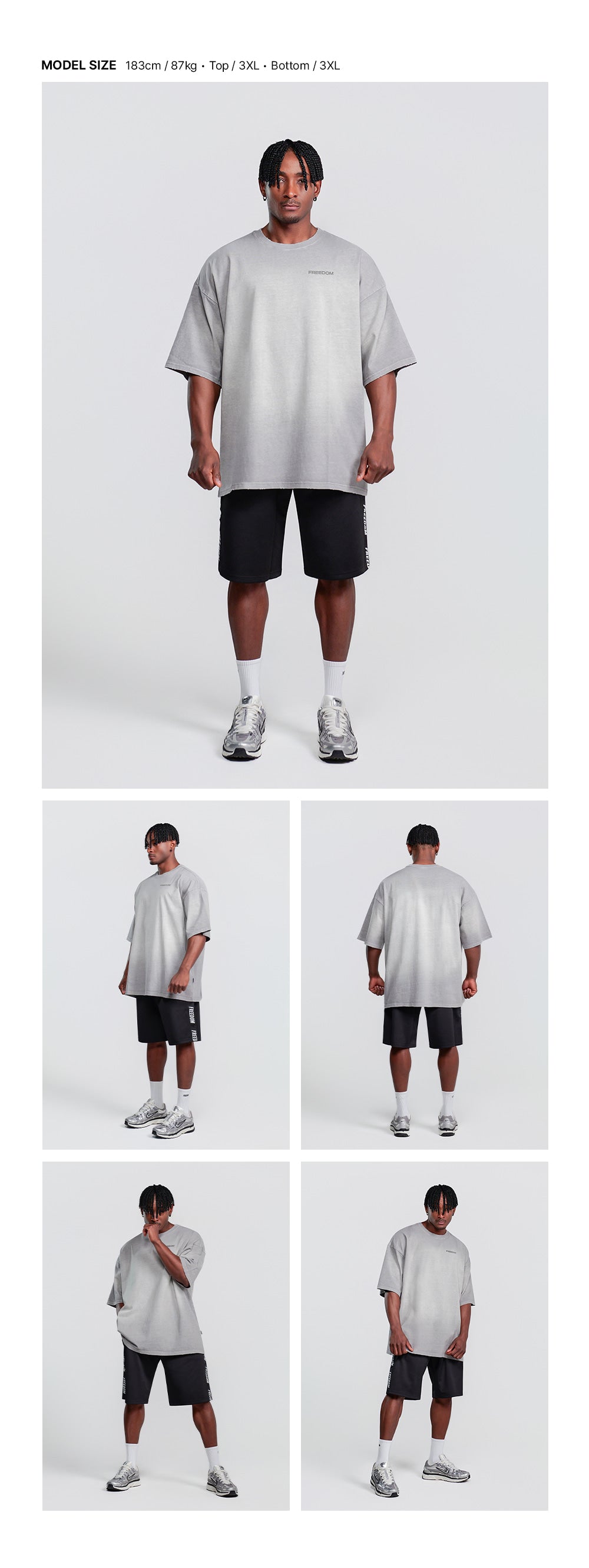 Small Logo Pigment Washed T-shirt (Gray)