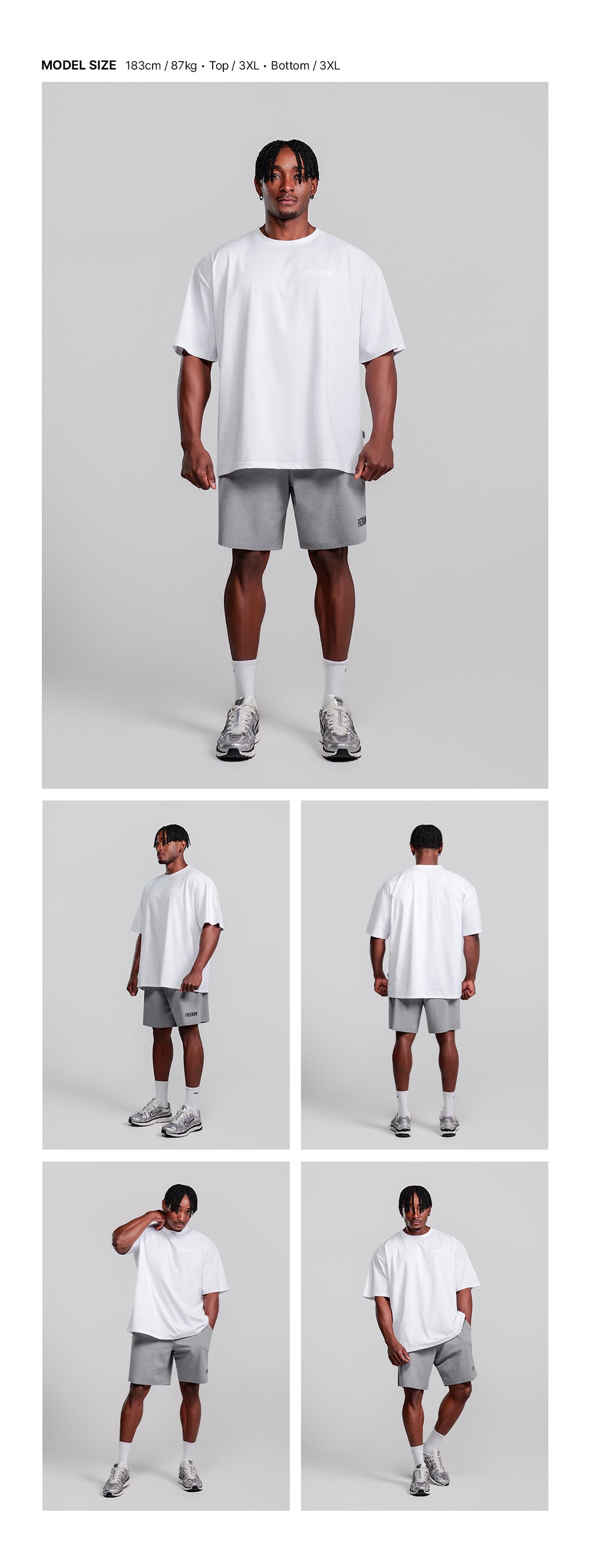 Essential Semi-Overfit T-Shirt (White/White)
