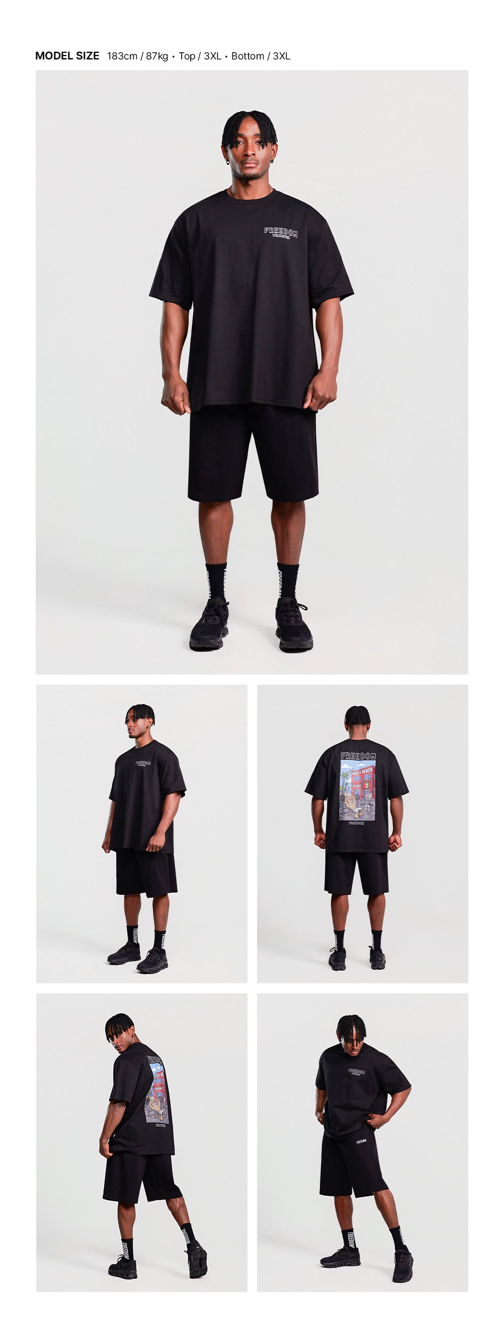 Animal Muscle Beach Graphic T-shirt (Black)