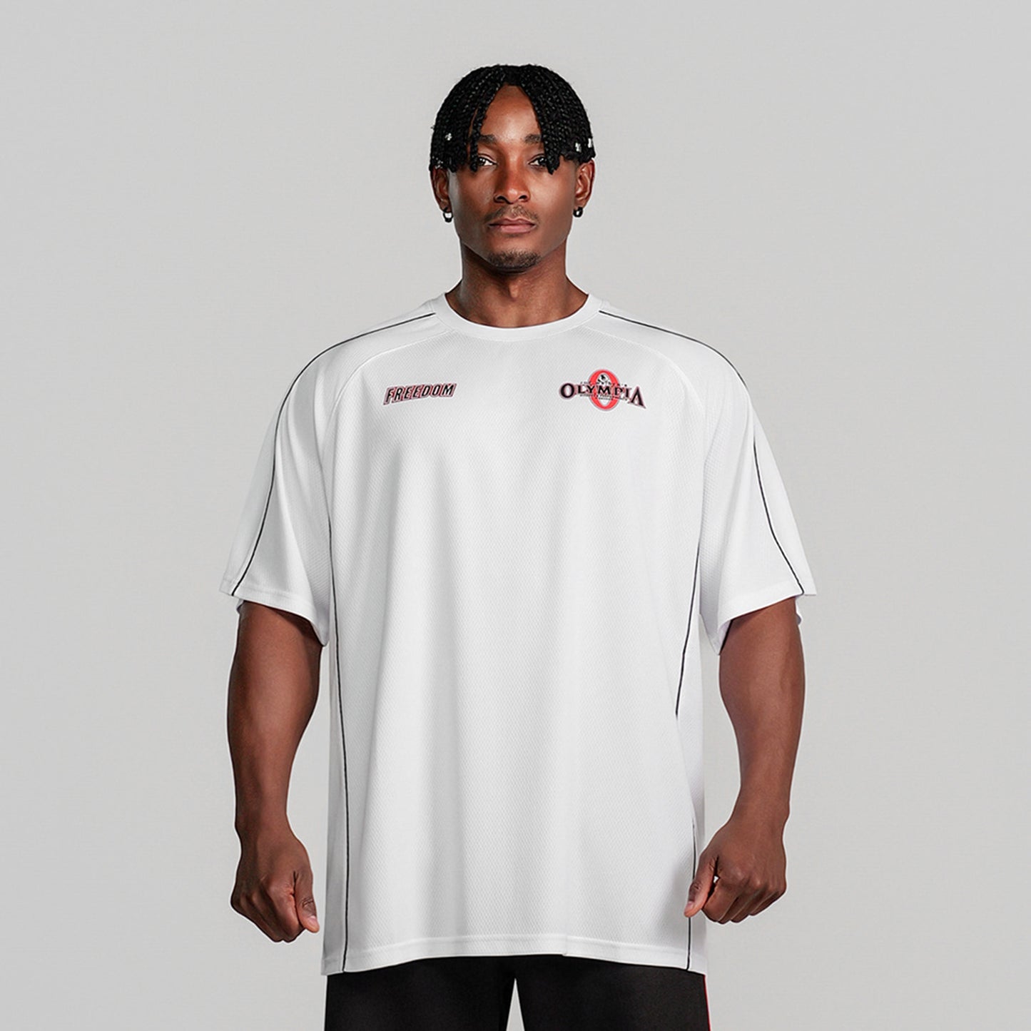 Olympia Line Panel Short Sleeve T-Shirt (White)