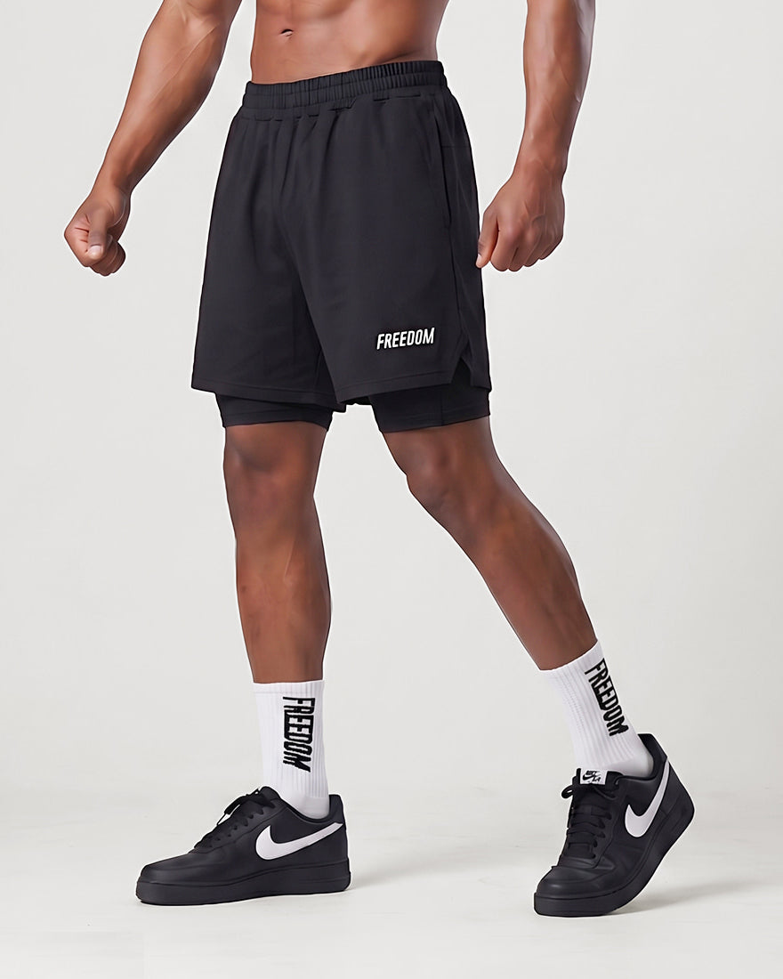 Essential Two-in-One Shorts (Black)