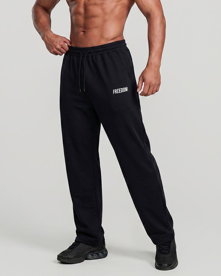 Essential Elastic Waist Wide Pants (Black)