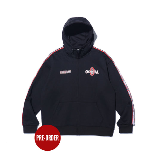 Olympia Lettering Hood Zip-up (Black)