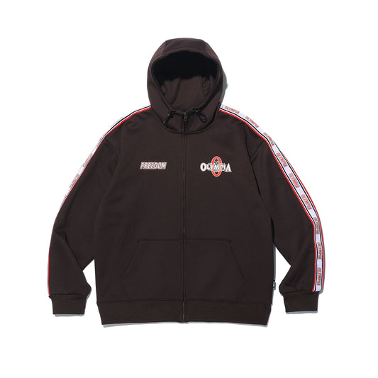 Olympia Lettering Hood Zip-up (Brown)
