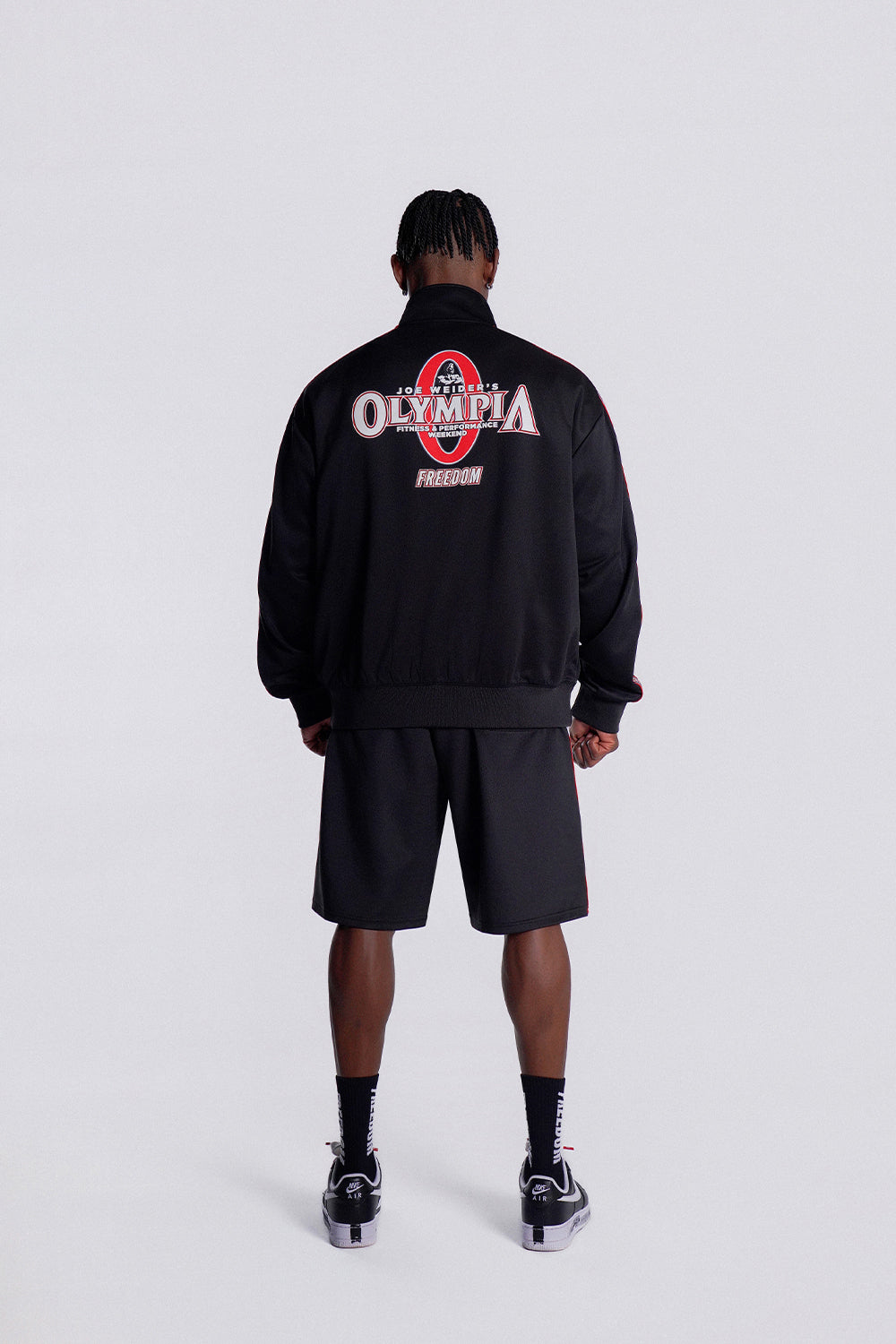 Olympia Lettering Jersey Jacket (Black)
