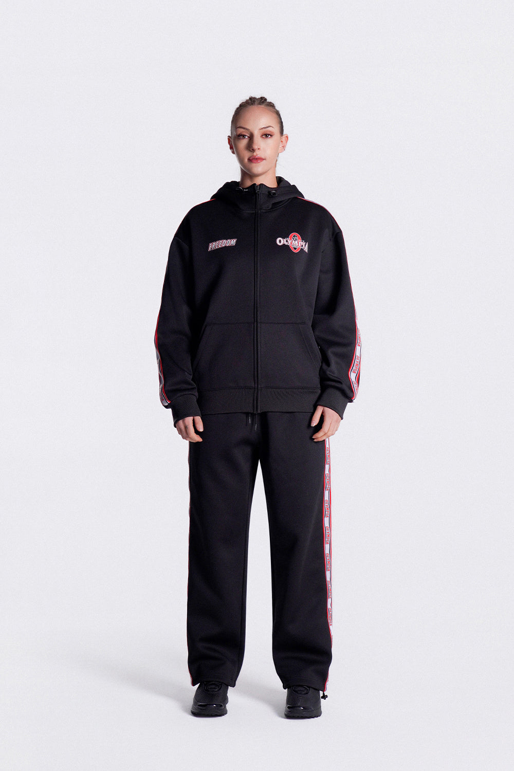 Olympia Lettering Hood Zip-up (Black)