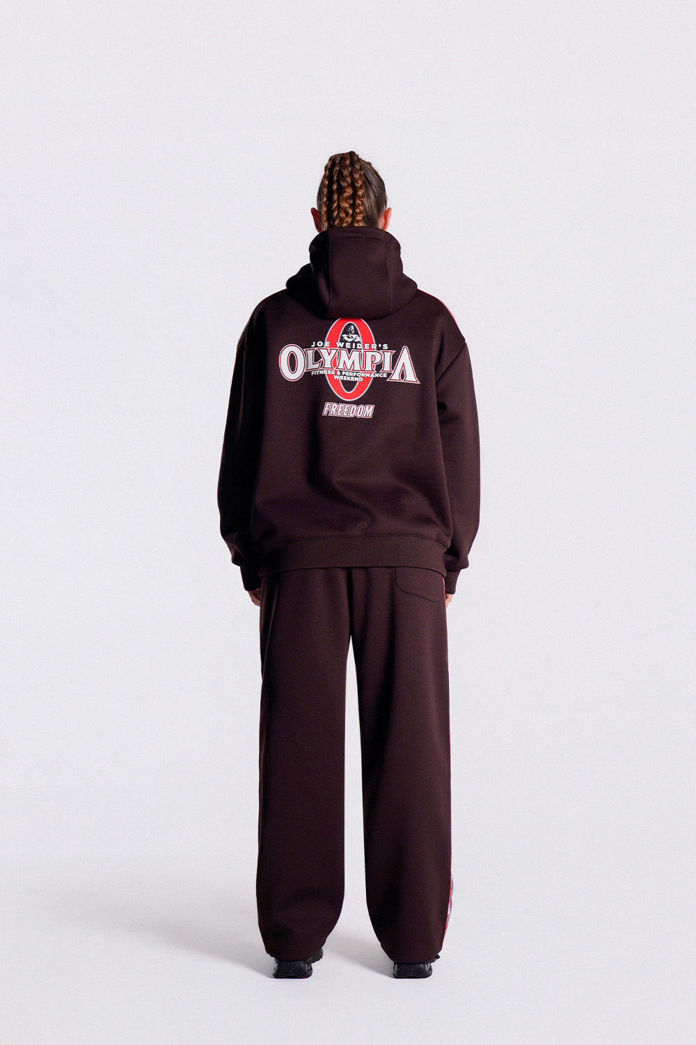 Olympia Lettering Hood Zip-up (Brown)