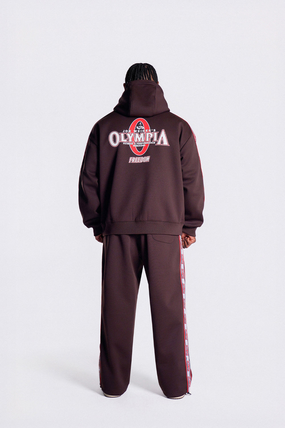 Olympia Lettering Hood Zip-up (Brown)