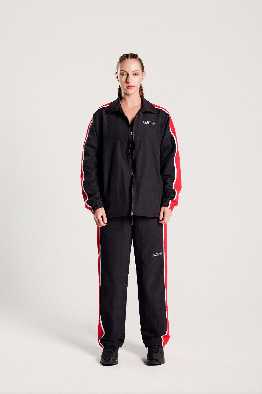 Sideline Windbreaker Jacket (Black/Red)