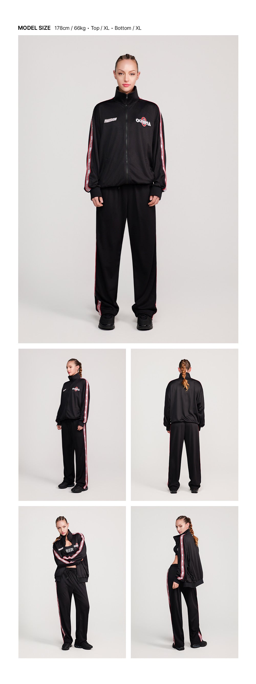 Olympia Lettering Entire Mesh Pants (Black)