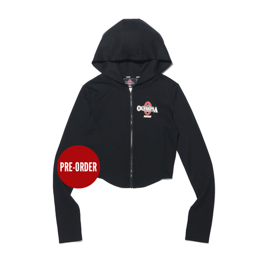 Women's Olympia Slim Hooded Zip-up (Black)
