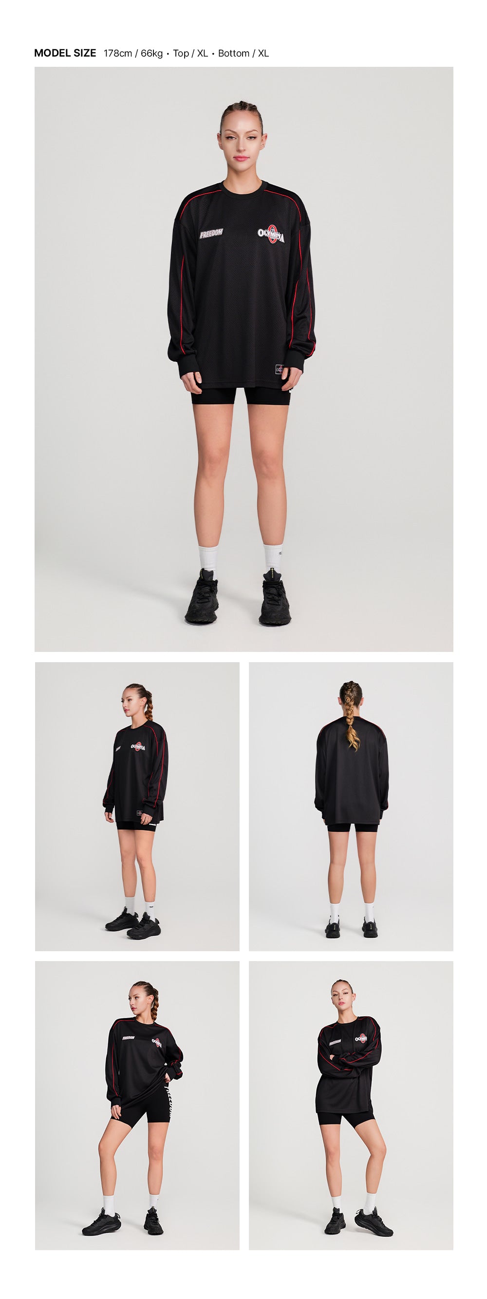 Olympia Line All Mesh Long Sleeve (Black)
