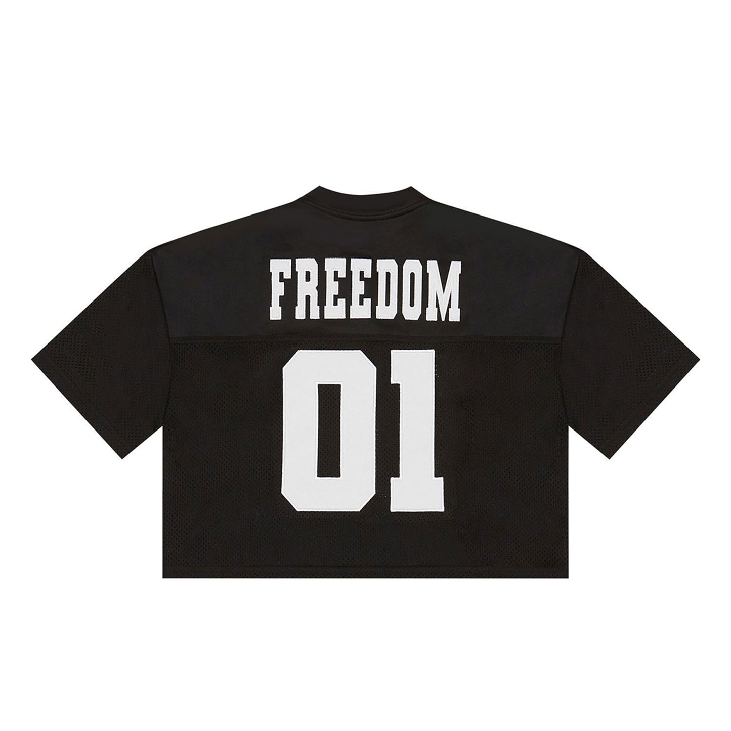 Womens FREEDOM Crop Rugby Jersey (Black/White)